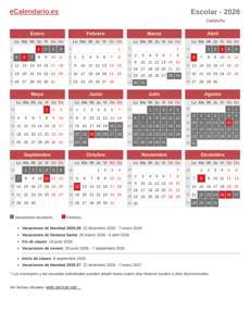 Vacaciones escolares 2026